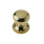 Frelan Jedo Mushroom Rim Door Knobs 50mm Polished Brass