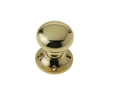 Frelan Jedo Mushroom Rim Door Knobs 50mm Polished Brass