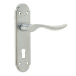 Henley Suite Door Handle on Lockplate Satin Chrome