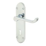 Epsom Suite Door Handle on Lockplate Polished Chrome