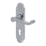 Epsom Suite Door Handle on Lockplate Satin Chrome