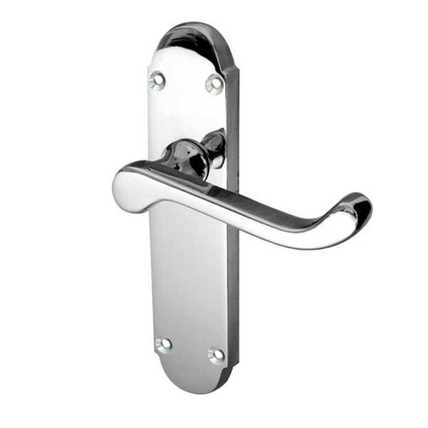 Epsom Suite Door Handle on Latchplate Polished Chrome