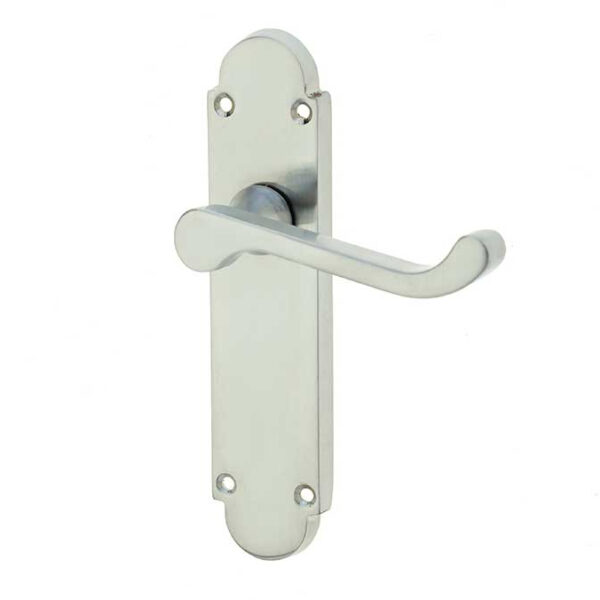 Epsom Suite Door Handle on Latchplate Satin Chrome