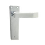 Deco Door Handle on Latchplate Polished Chrome