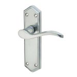 Paris Suite Door Handles on Latchplate Satin Chrome
