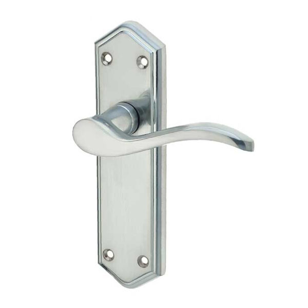 Paris Suite Door Handles on Latchplate Satin Chrome