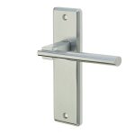 Delta Suite Door Handles on Latchplate Satin Chrome