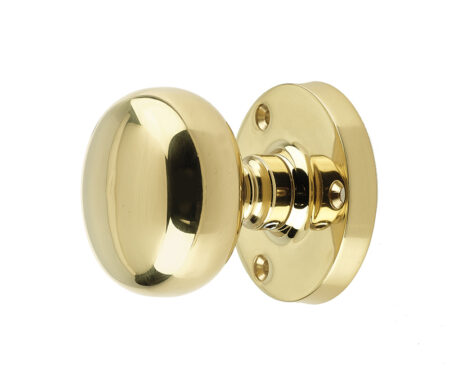 Frelan Jedo Mushroom Mortice Door Knobs 60mm Diameter Polished Brass