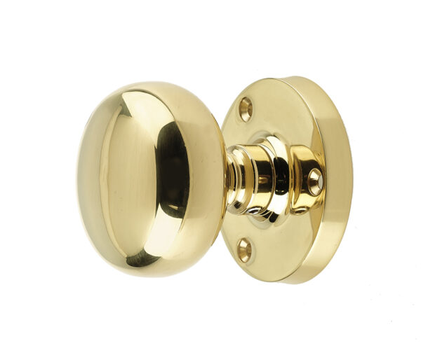 Frelan Jedo Mushroom Mortice Door Knobs 60mm Diameter Polished Brass