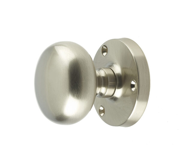 Frelan Jedo Mushroom Mortice Door Knobs 60mm Diameter Satin Nickel