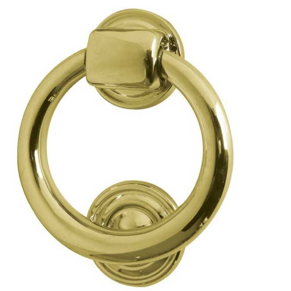 Jedo Ring Door Knockers 100mm dia Polished Brass