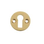 Jedo Round Open Escutcheon Standard Keyway 32mm Polished Brass