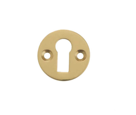 Frelan Jedo Round Open Escutcheon Standard Keyway 32mm Polished Brass