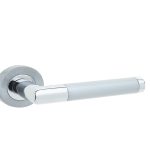 Mitred Handle on Rose Polished Chrome/Satin Chrome