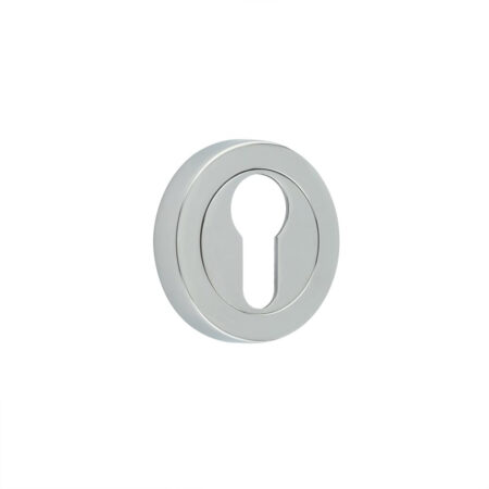 Frelan Jedo Designer Euro Profile Escutcheons on 50mm Round Rose Polished Chrome