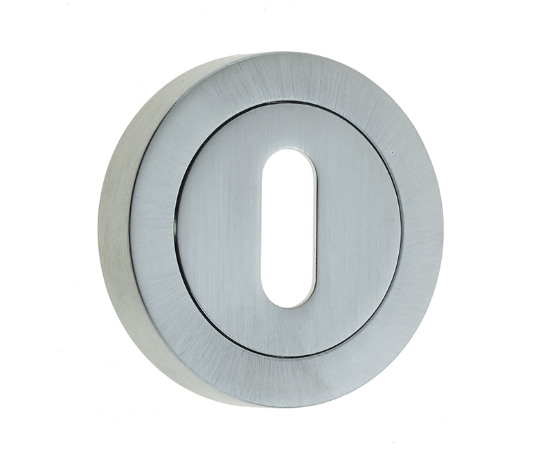 jv503sc.jpg Frelan Jedo Designer Standard Keyway Escutcheons on 50mm Round Rose Satin Chrome - Image 1