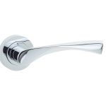 Frelan Twirl Door Handle on Rose Polished Chrome