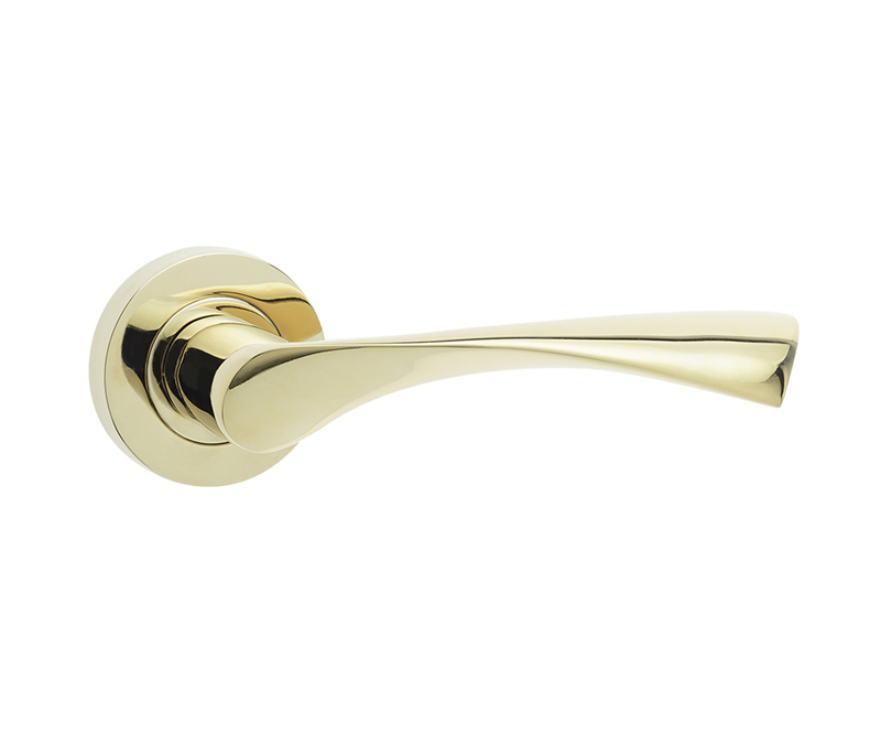 jv504pvd.jpg Frelan Twirl Door Handle on Rose PVD Brass - Brass Finish - Image 1