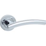 Curve Door Handle on Rose Polished Chrome