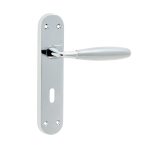 Stylo Suite Door Handle on Lockplate Polished Chrome/Satin Chrome