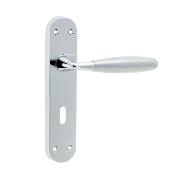 Stylo Suite Door Handle on Lockplate Polished Chrome/Satin Chrome
