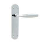 Stylo Suite Door Handle on Latchplate Polished Chrome/Satin Chrome