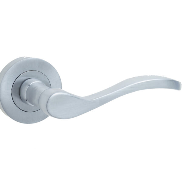 Turin Door Handle on Rose Satin Chrome