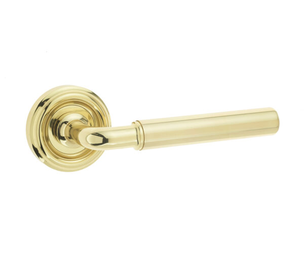 Frelan Elise Door Handle on Rose Polished Brass
