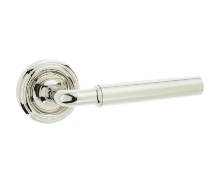 Elise Door Handle on Rose Polished Nickel