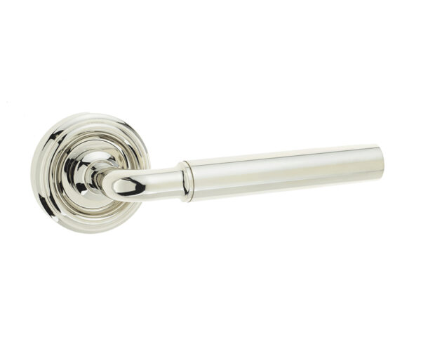 Frelan Elise Door Handle on Rose Polished Nickel