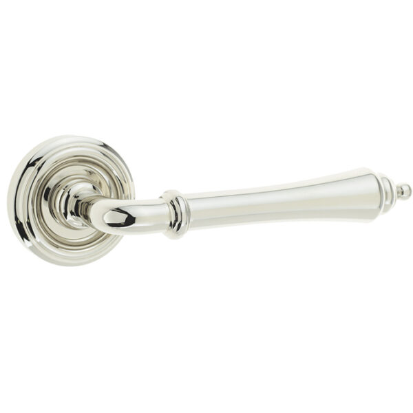 Camille Dooor Handle on Rose Polished Nickel