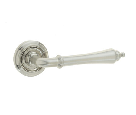 Camille Door Handle on Rose Satin Nickel