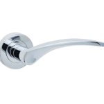 Monaco Door Handle on Rose Polished Chrome