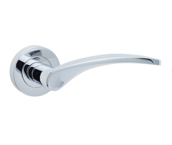 Frelan Monaco Door Handle on Rose Polished Chrome