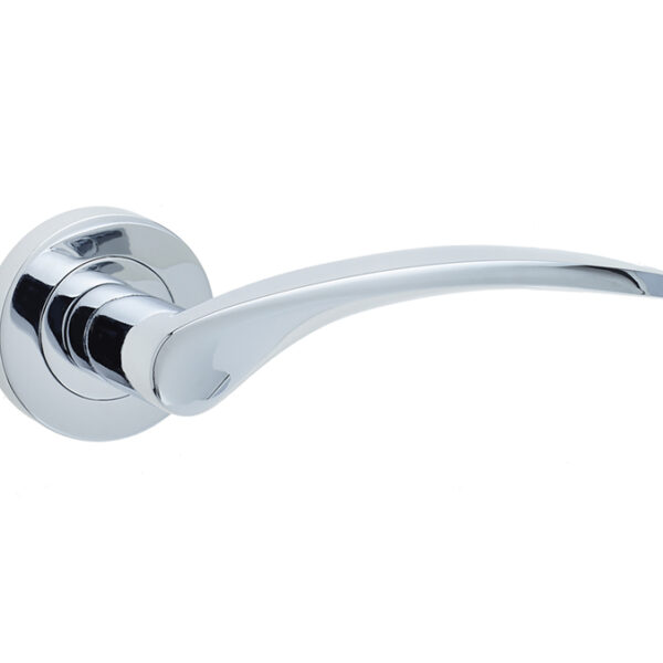 Monaco Door Handle on Rose Polished Chrome