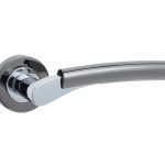 Arkus Door Handle on Rose Polished Chrome/Polished Black Nickel