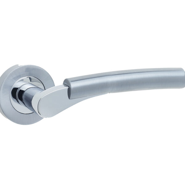 Arkus Door Handle on Rose Polished Chrome/Satin Chrome