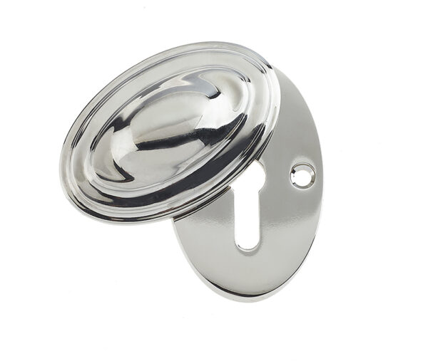 Frelan Jedo Lined Oval Covered Escutcheon 36x55mm Polished Nickel