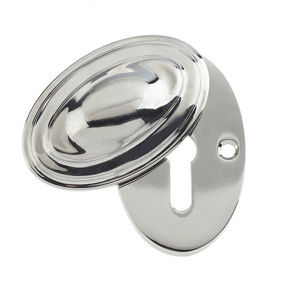 Jedo Lined Oval Covered Escutcheon 36x55mm Polished Nickel