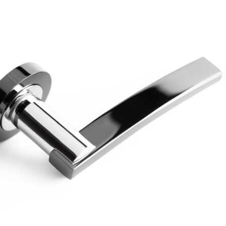 Modena Door Handle on Rose Polished Chrome/Polished Black Nickel