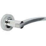 Modena Door Handle on Rose Polished Chrome/Satin Chrome