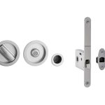 Jedo Bathroom Lock C/W Circular Furniture To suit doors 40 to 45mm Satin Chrome