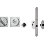 Jedo Bathroom Lock C/W Square Furniture To suit doors 40 to 45mm Satin Chrome