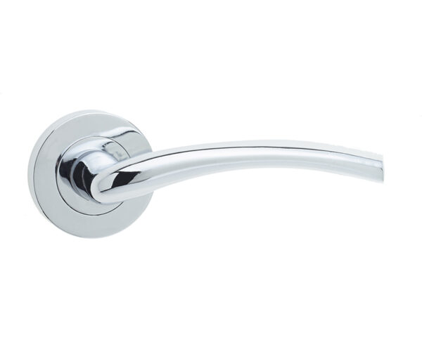 Frelan Opal Door Handle on Rose Polished Chrome