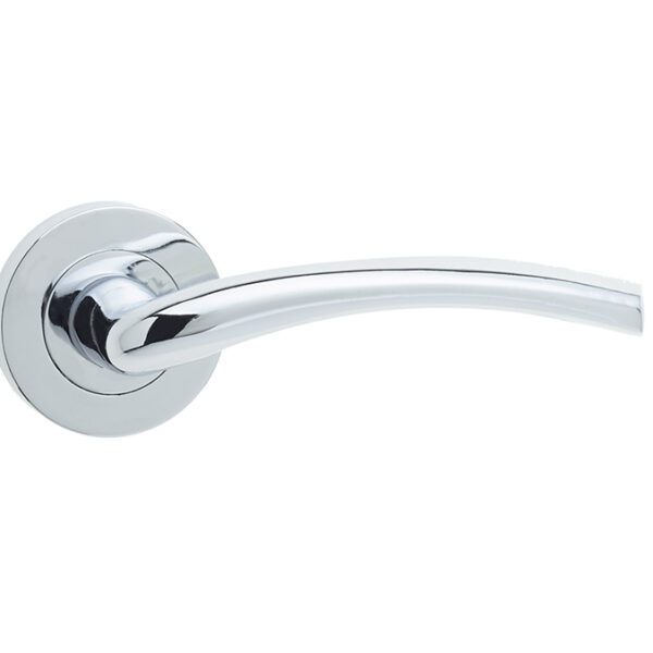 Opal Door Handle on Rose Polished Chrome