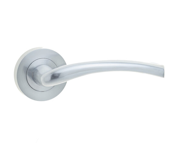 Frelan Opal Door Handle on Rose Satin Chrome