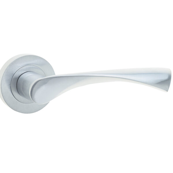 Comet Door Handle on Rose Satin Chrome