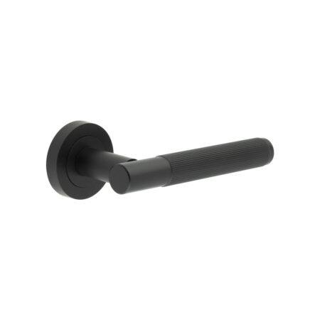 Venice Matt Black Lever on rose