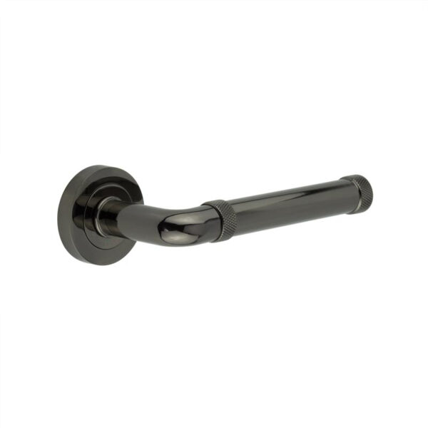 Midtown Black Nickel lever on rose