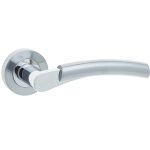 Capri Door Handle on Rose Polished Chrome/Satin Chrome